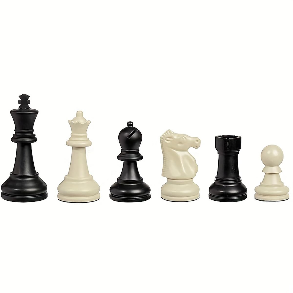 32 Plastic Chess Pieces Set – Black & White 2.95 inches, &