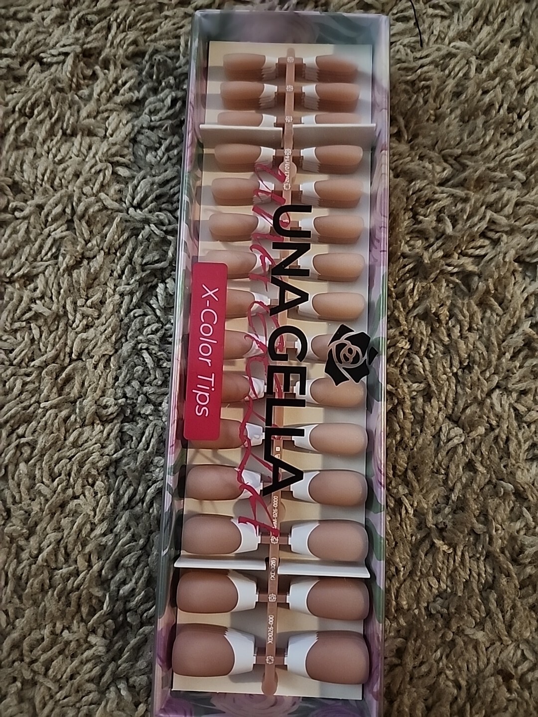 Una Gella X-Color Tips Nails Almond And Classic French Tip, 150 Nails Per Box