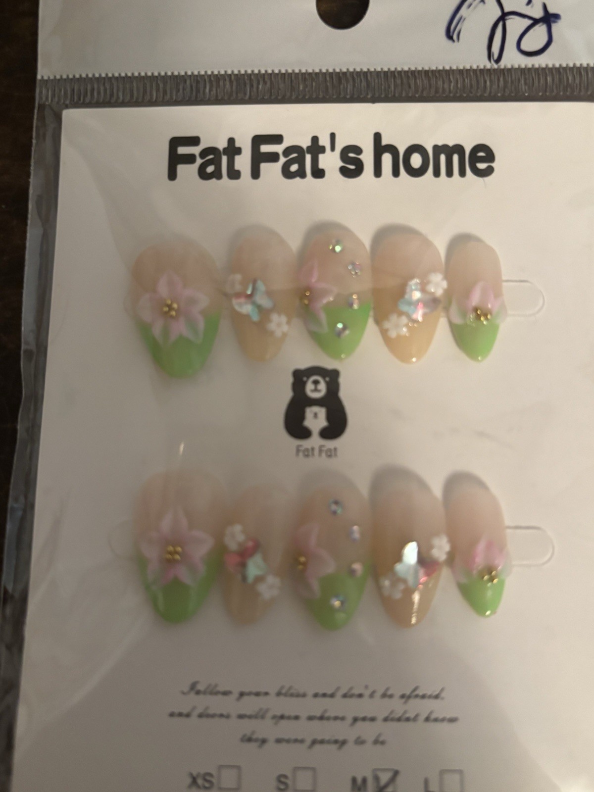 Homemade Almond Shaped Size Medium Press On Nails Lot