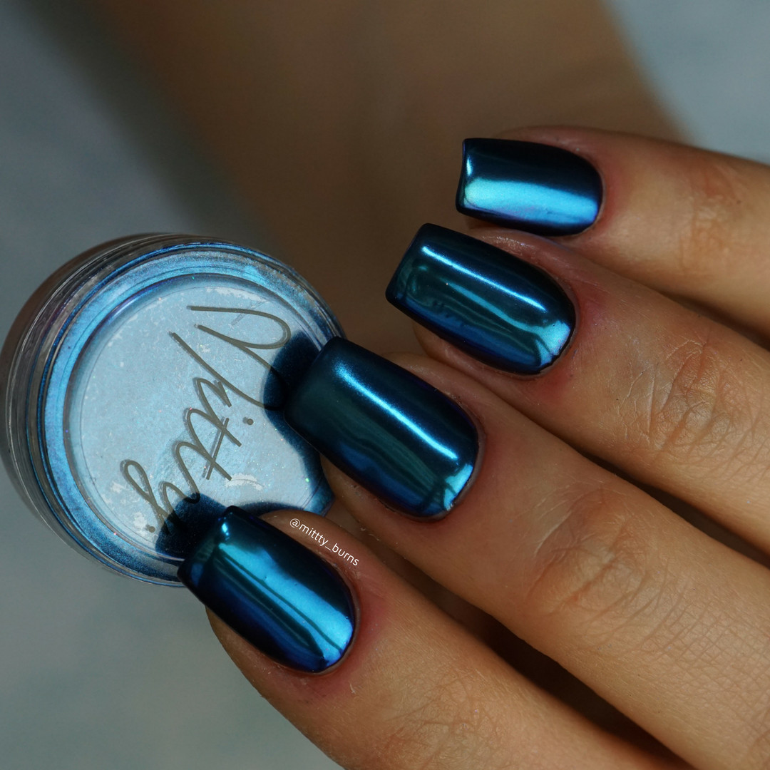 Nail Art Duochrome chrome powder Mirror powder SUPER CHROME Sapphire By Mitty
