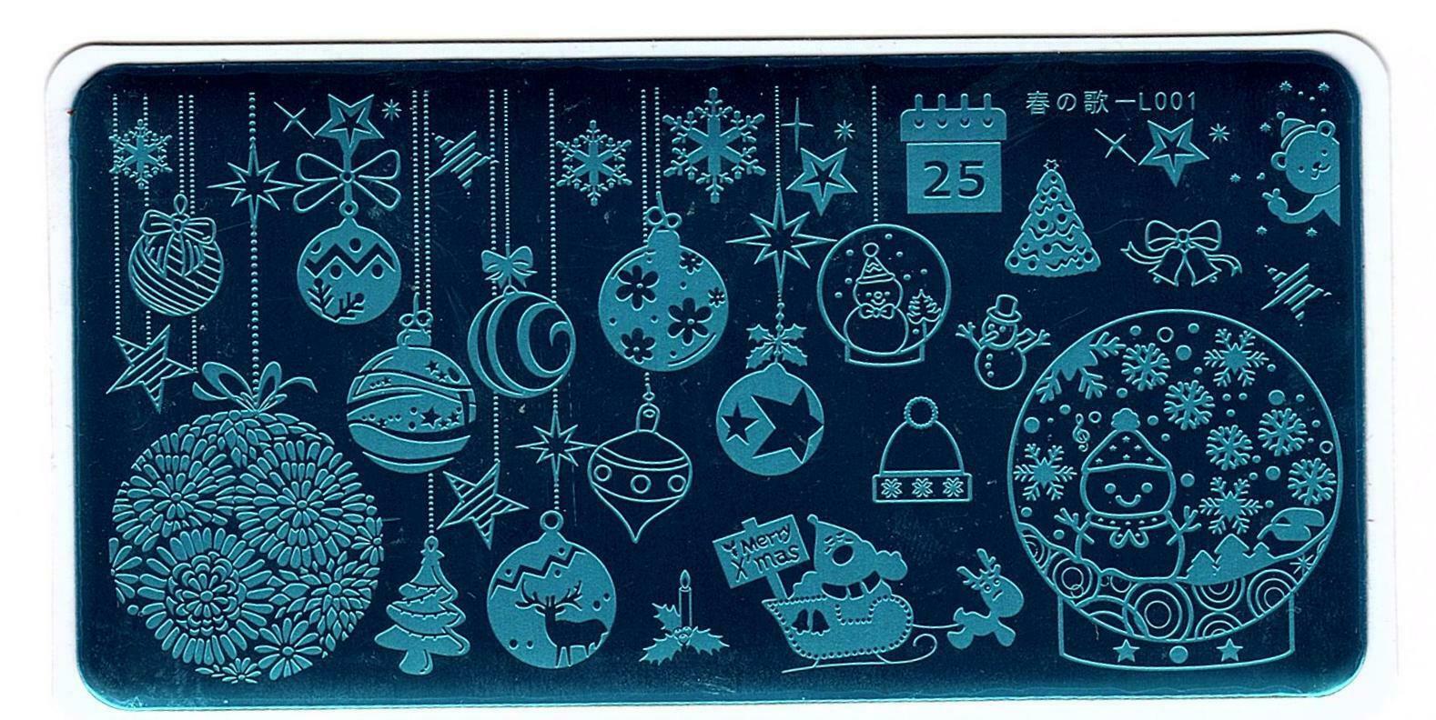 Christmas Snowflake Theme DIY Manicure Nail Art Stamping Image Plate L001