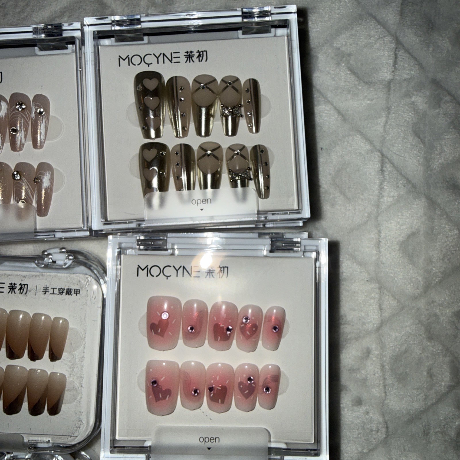 MOCYNE Press Glue On Acrylic Nails 10 Designs 24 Pieces Per Box Elegant Fashion