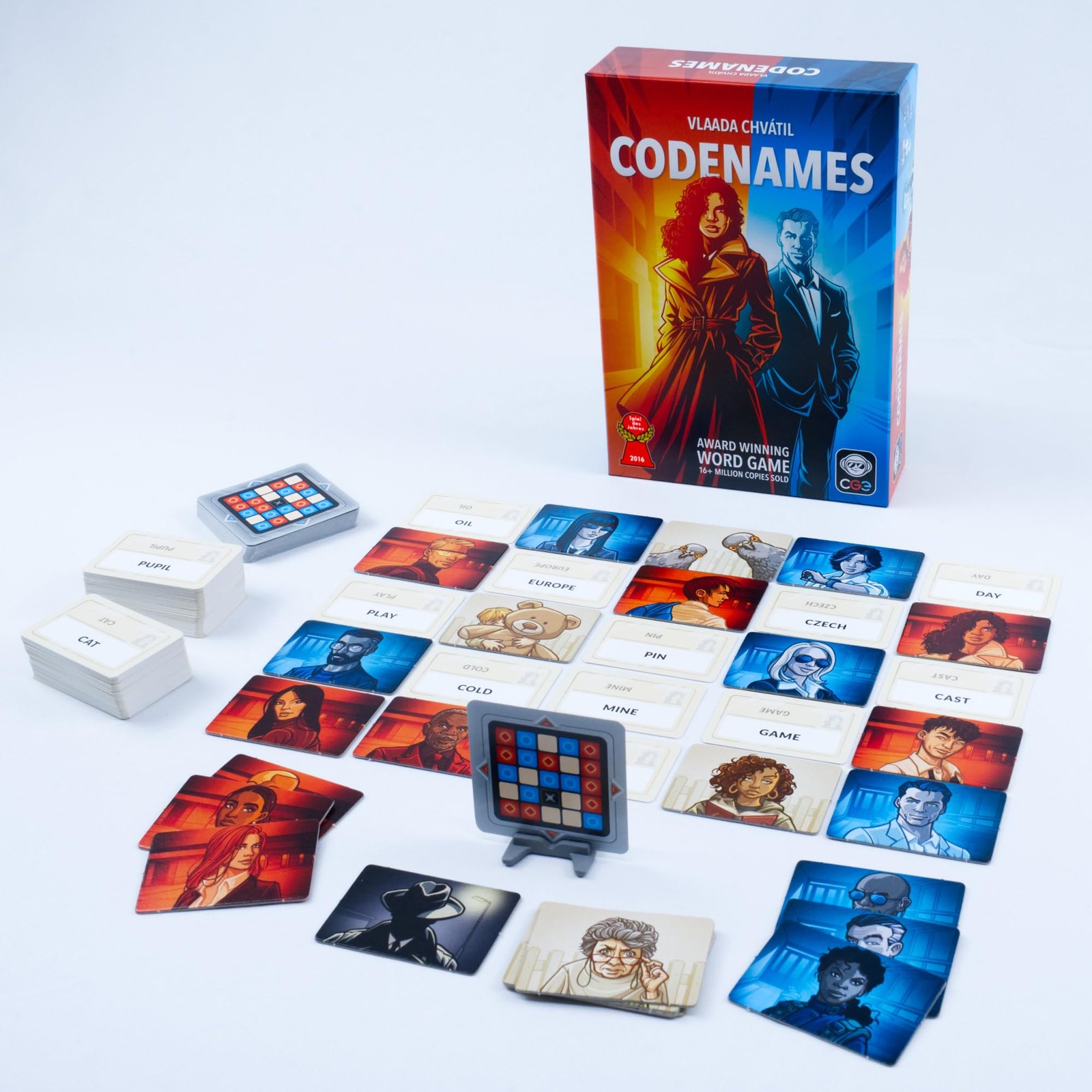 CGE Codenames Board Game (2nd Edition) The Top Secret Word Blue and White