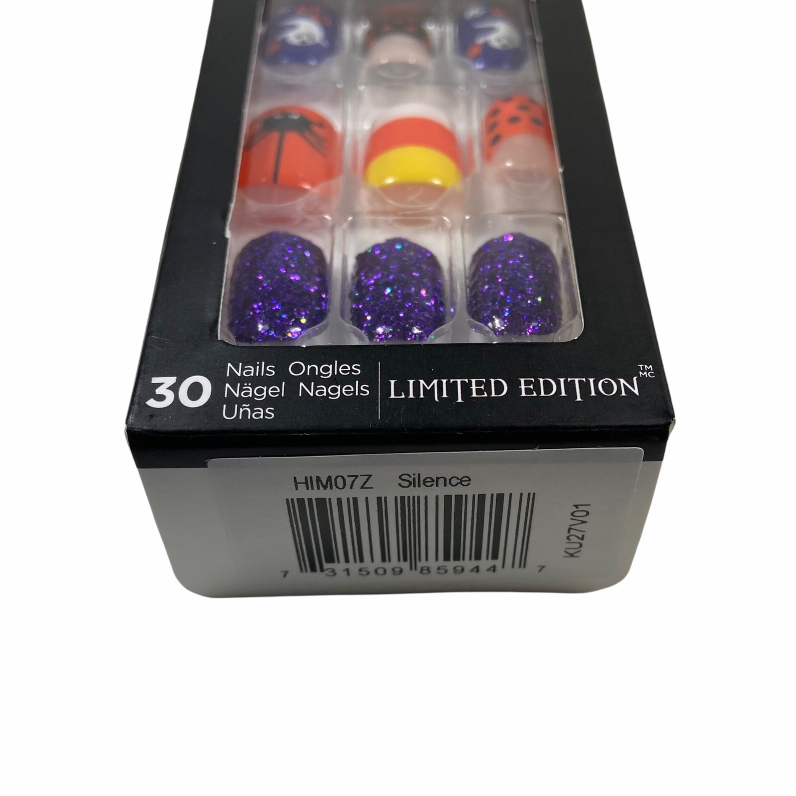NEW Kiss Nails Impress Press On Manicure Short Gel Purple Orange Black Halloween