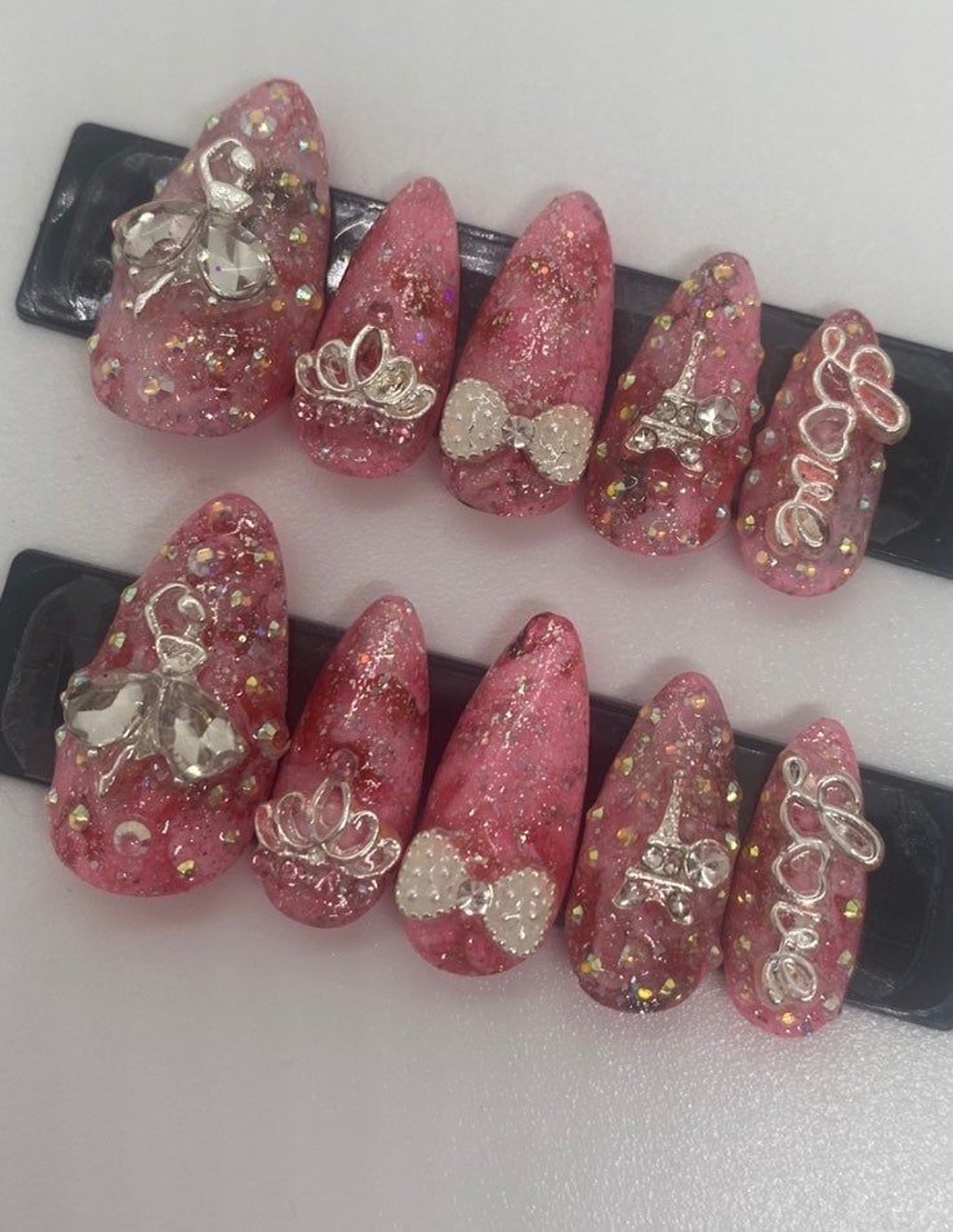 Love Pink Ballerina Almond Press On Nails