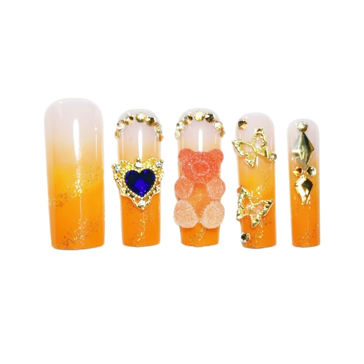 Summer Floral Crystal Glitter Nail Tips Ins Style Wholesale From Factory