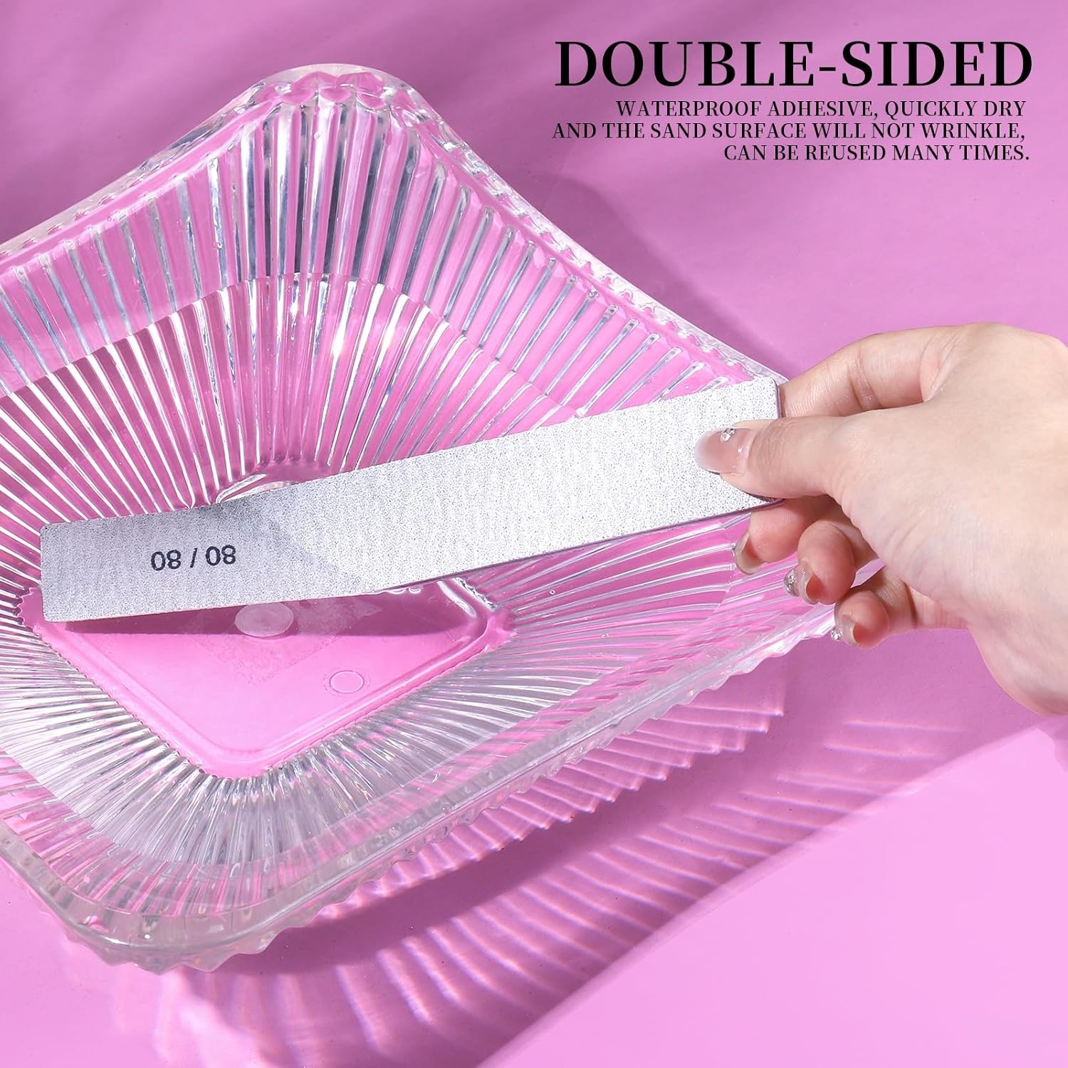 FANDEI Nail File, 80/80 Grit Nail Files, Double Sided Emery Boards for