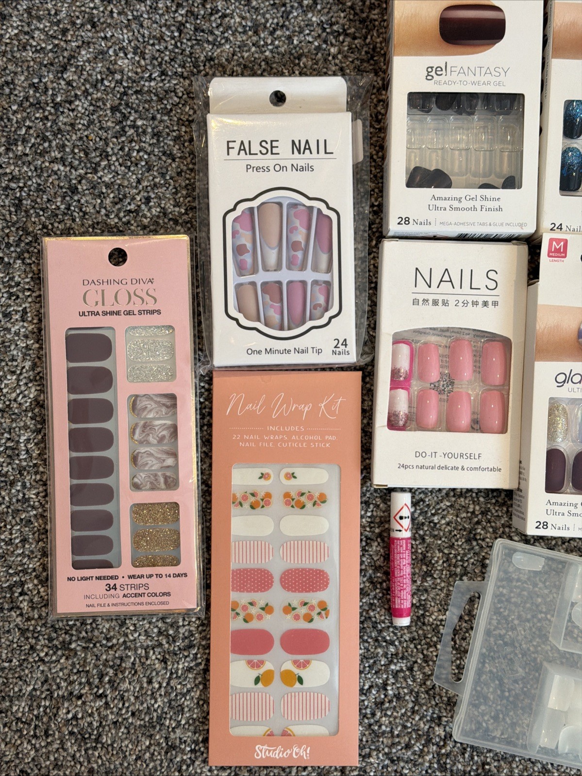 Kiss Gel Fantasy Press‑On Nails • Lot of 16 NIP • Sculpted Gel, Assorted Styles
