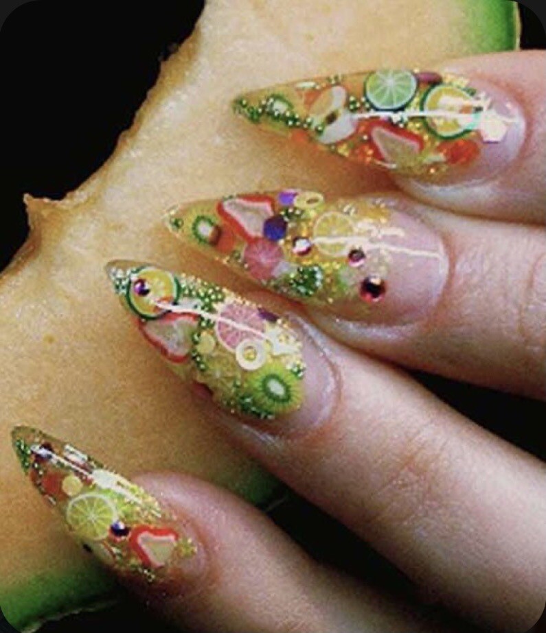 nail art decoration fruits And Flowers