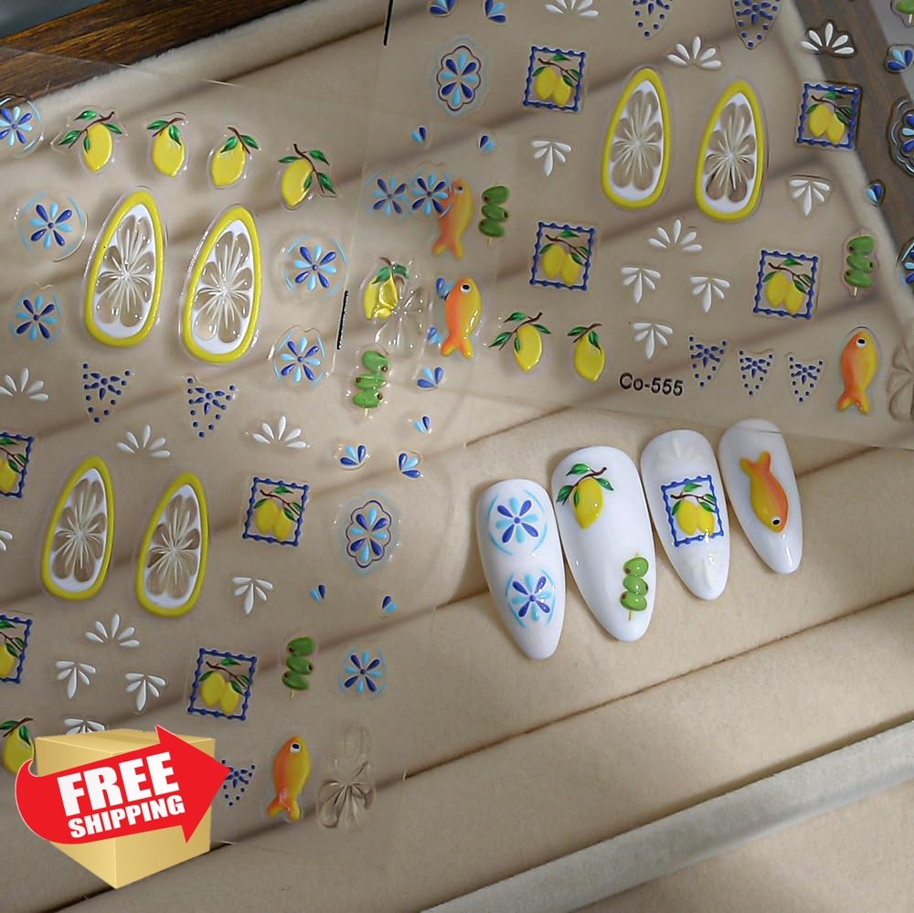 Sutaozhi Summer Stickers Nail Art 5D French Daisy