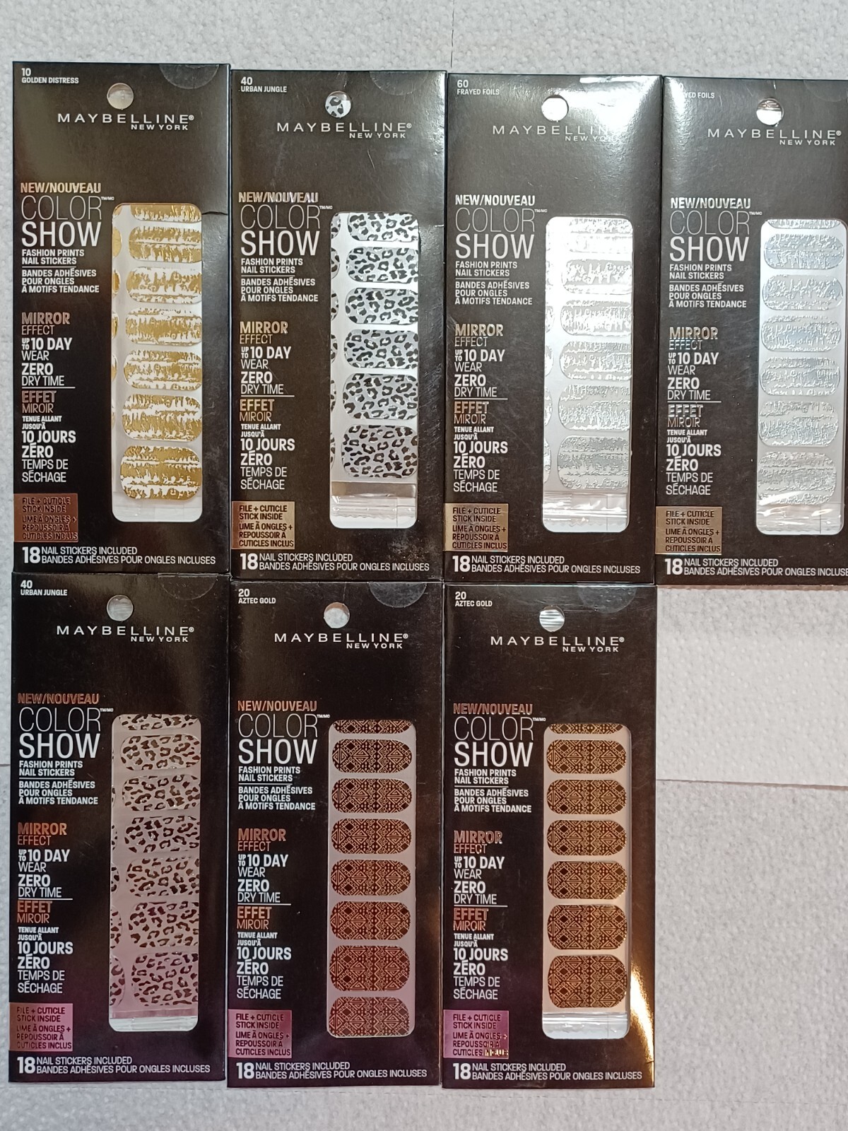MAYBELLINE Color Show Fashion Print Nail Stickers 7 packs, 126 nail stickers #3