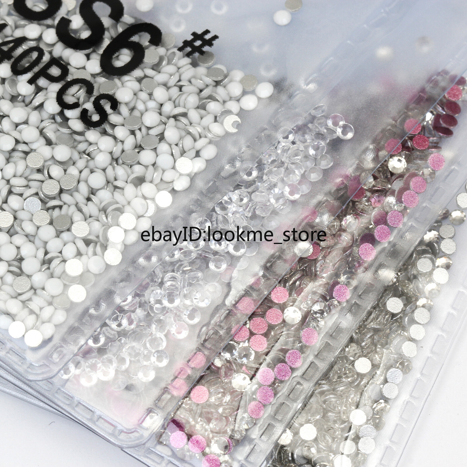 1440pcs 2 mm (ss6) Crystal Glass Rhinestones Flatback Gems Nail Art Crafts Decor