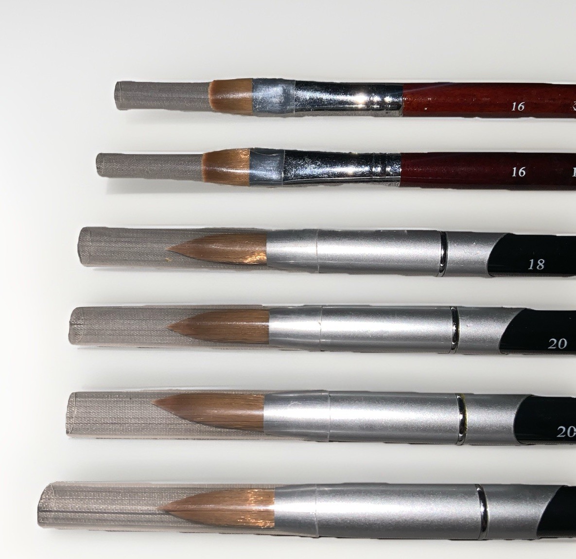 New Kolinsky Acrylic Nail Brush Lot Sizes 16 18 20 Sable Nail Art Set