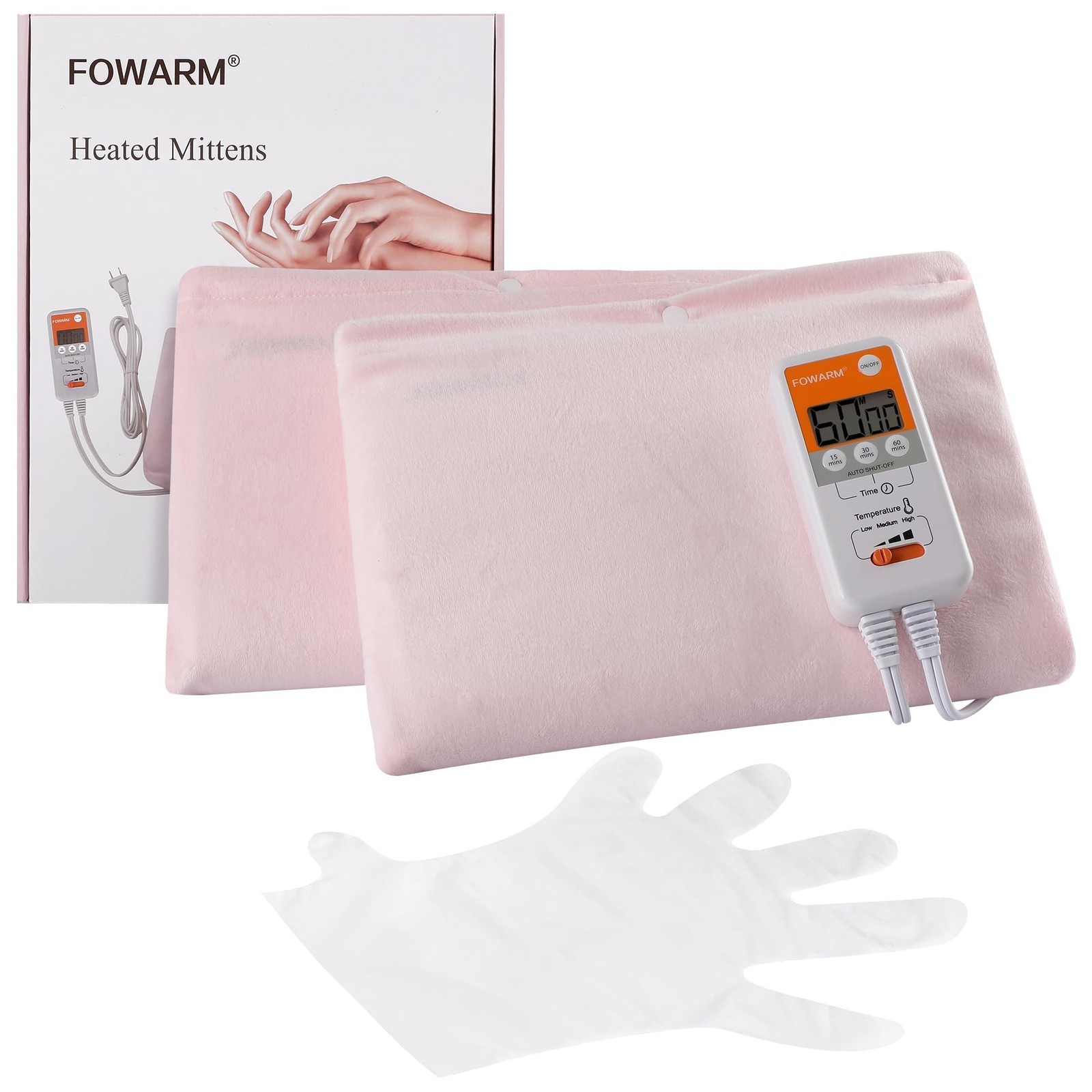 Electric Hand Warmer, Heated Beauty Mitts, 3-Temp Levels & Timer, Digital Dis…