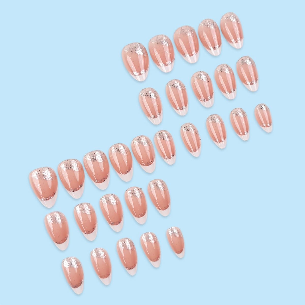 LRKNNO White French Tip Press on Nails