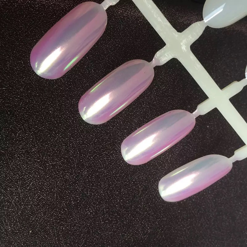 AURORA CANDY PINK Chrome Unicorn Nail Powder Mermaid AB MIRROR Effect RAINBOW