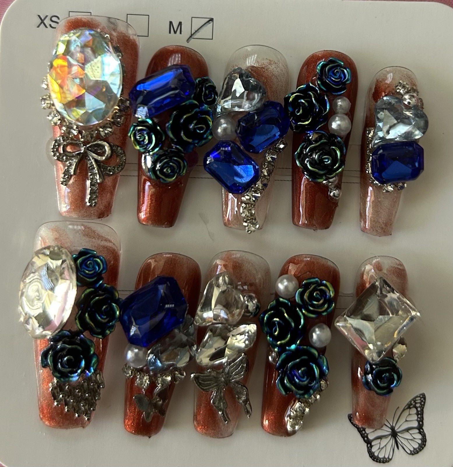 Acrylic Press-On Bling Nails