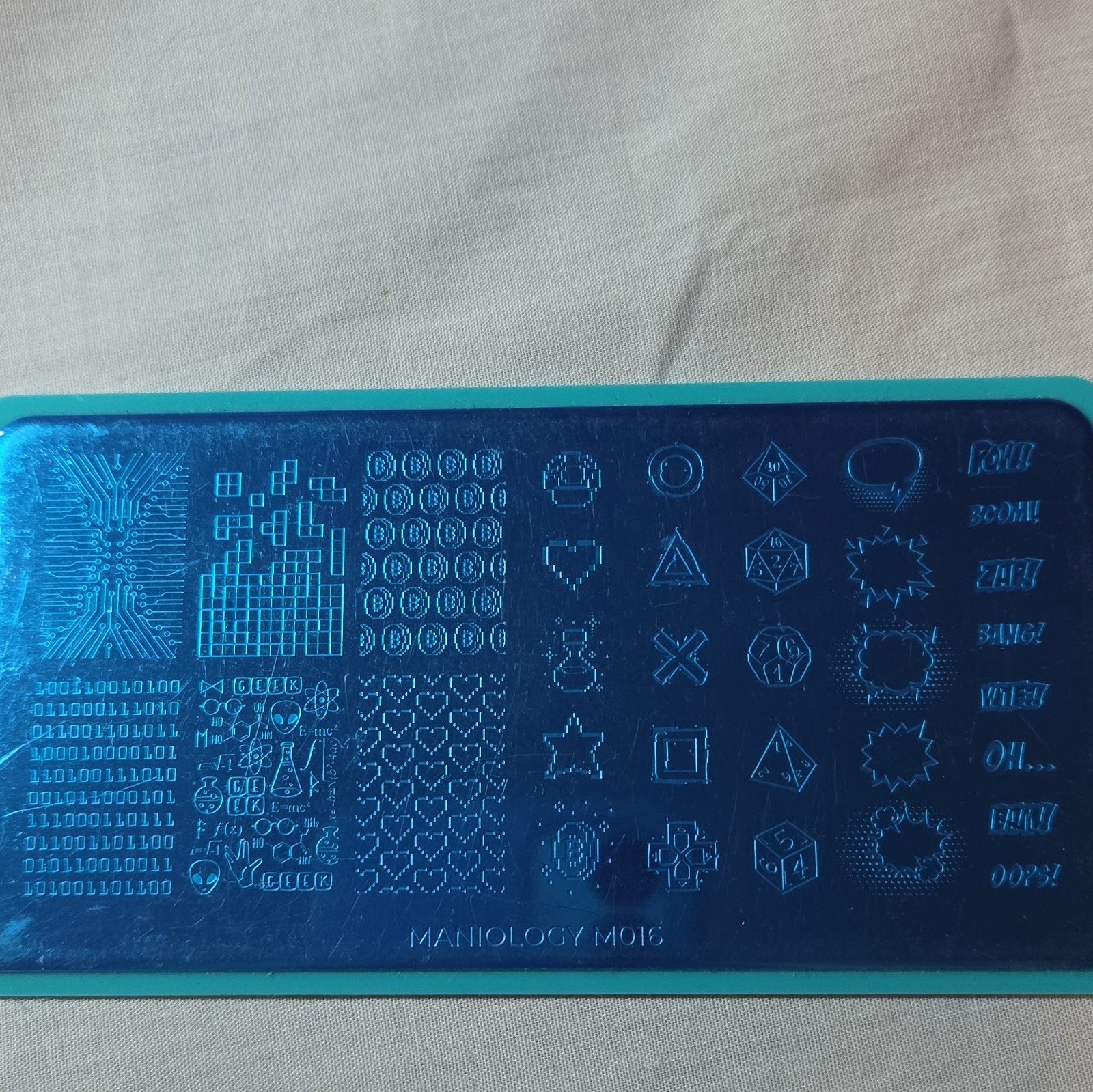 Maniology M016 Nail Stamp Plate Rebel Yell Comic Animation Bubbles Tetris Gamer