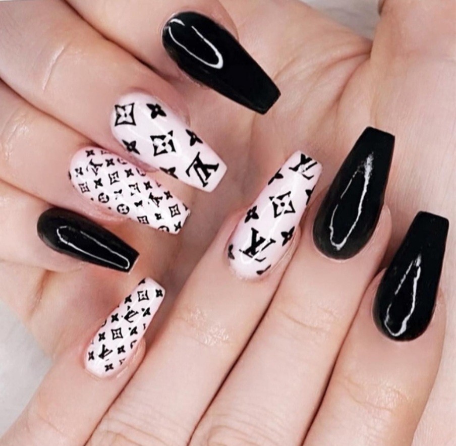 NWT NAIL ART DESIGN SELF-SEAL STICKERS LARGE SOLID BLACK ICONS N°27!