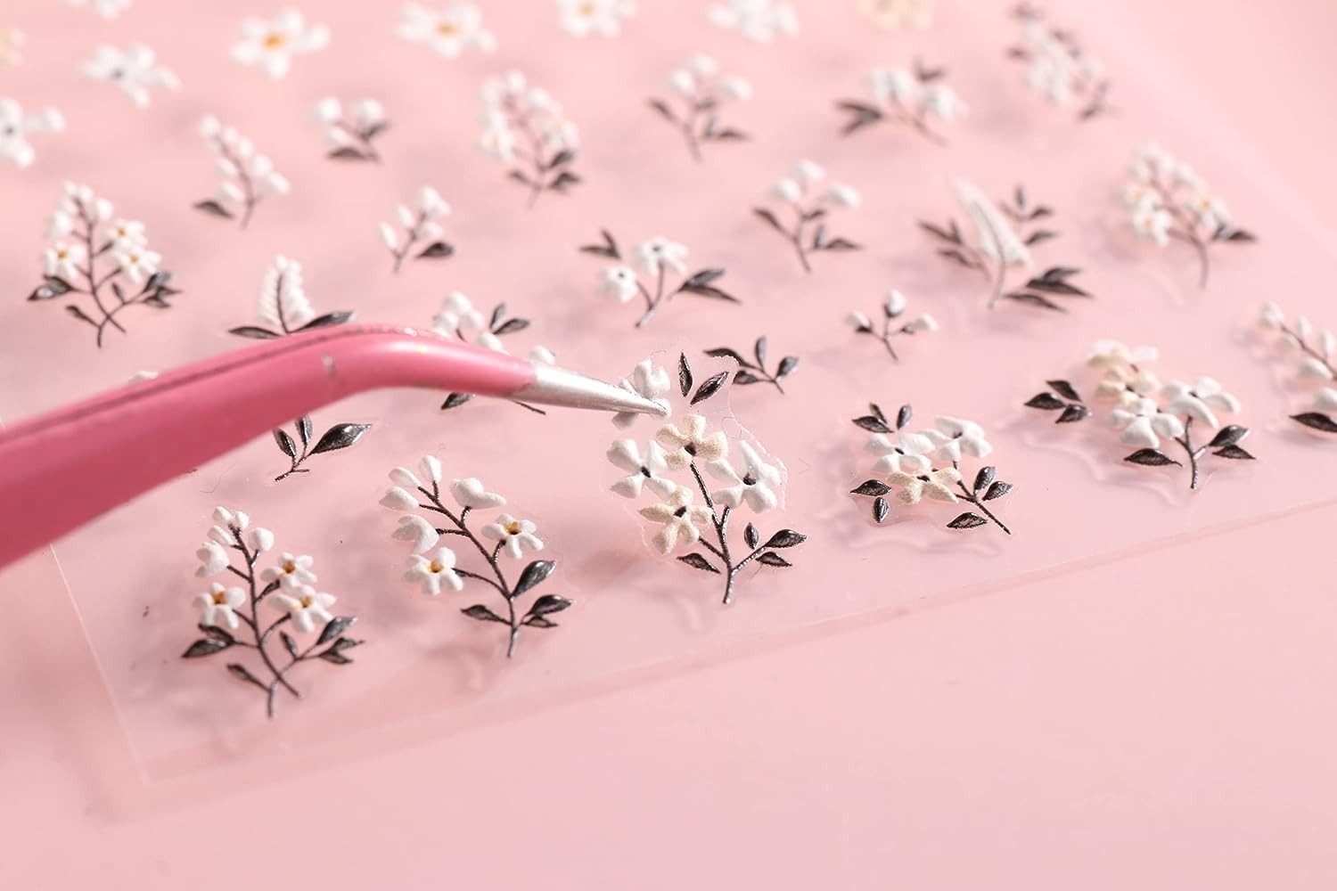 Vibrant 5D Flower Nail Decals for Creative DIY Art – Three Self-Adhesive Sheets