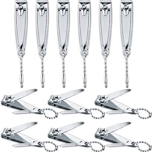 12 Pcs Stainless Nail Clippers Set Fingernail Clippers and Toenail Cutter