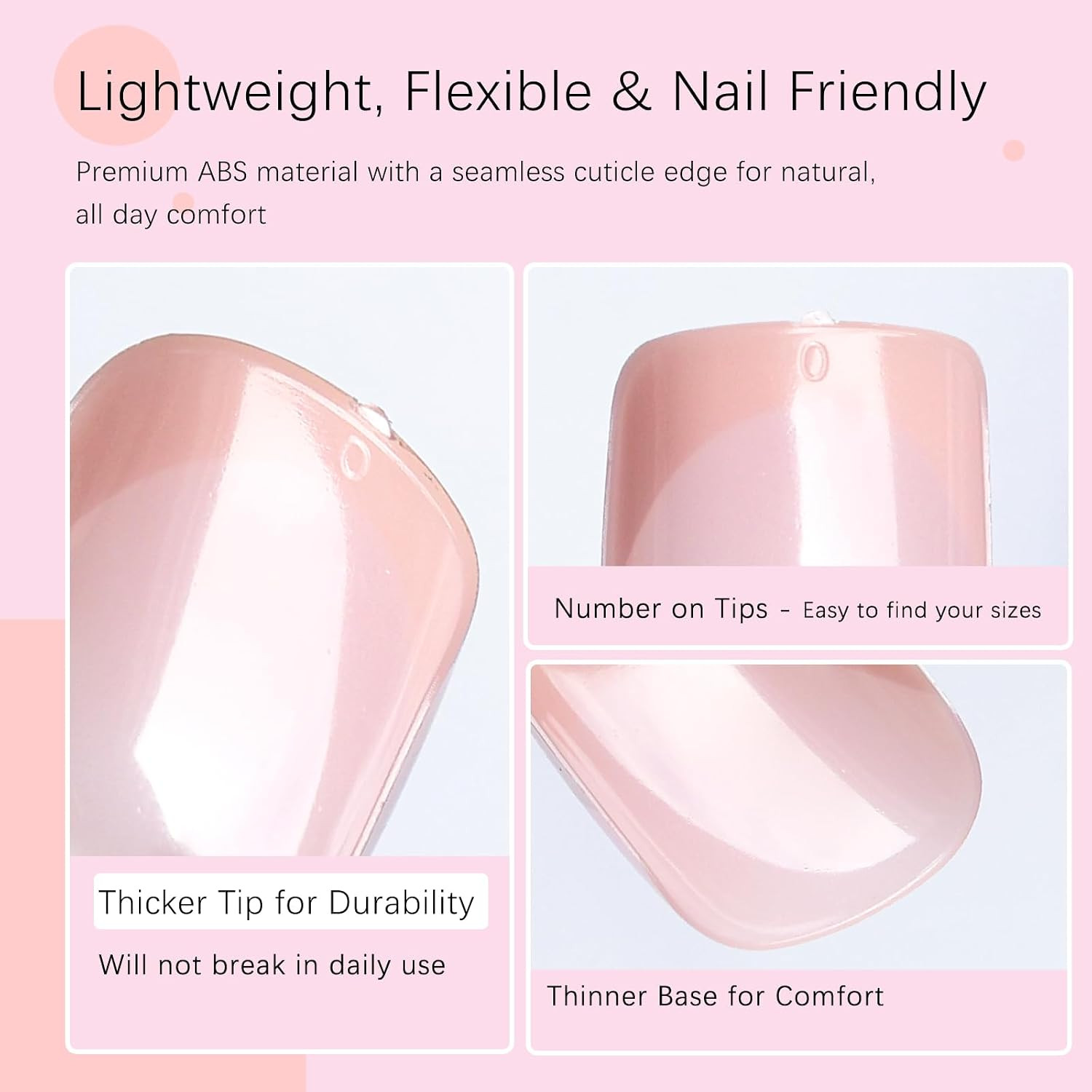 240Pcs French Tip Press on Nails Short Square Fake Nails, White French