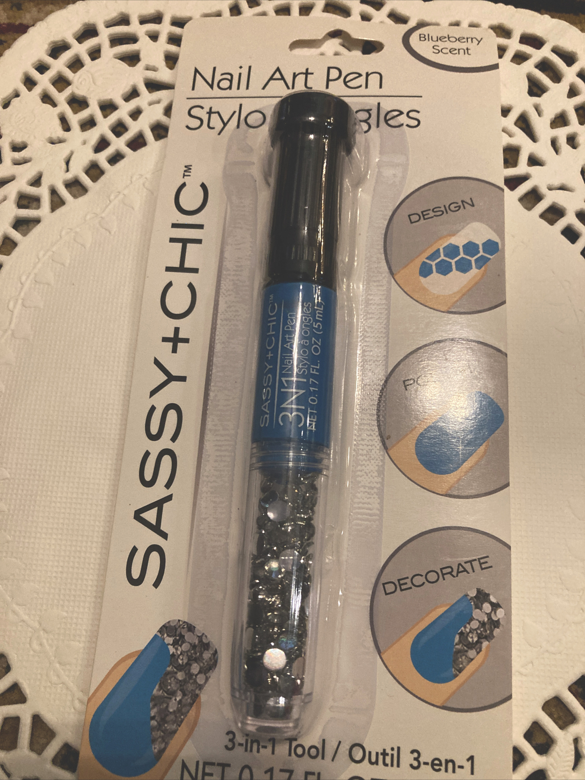 Sassy + Chic Nail Art Pen ~Blueberry Scented ~ Stocking Stuffer