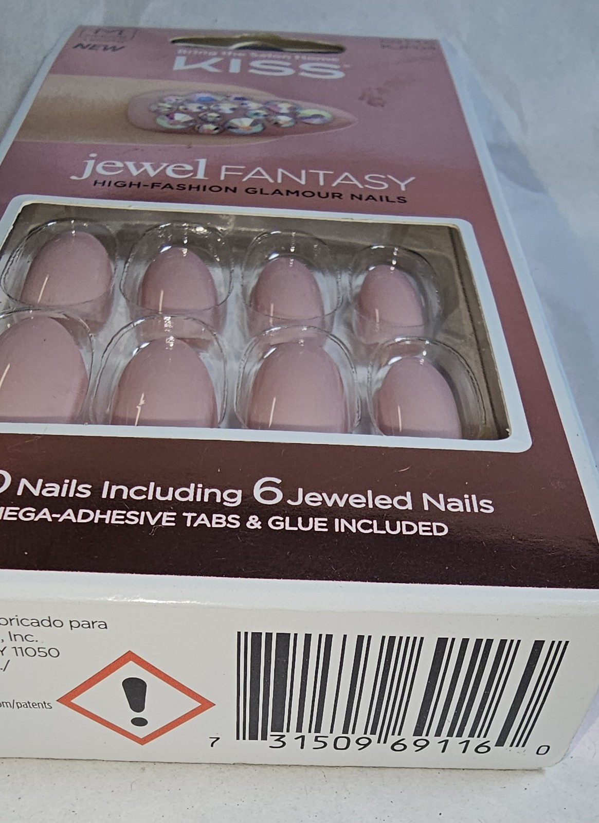 Kiss Jewel Fantasy High Glamour Fashion Nails -6 Jeweled Nails #69116 KJF04