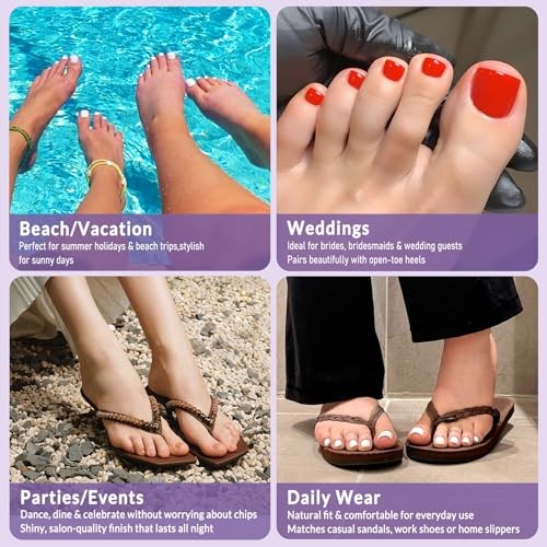 Toe Nail Press ons – 120pcs Press on Toenails for Women, Toe Soft Mauve Pink