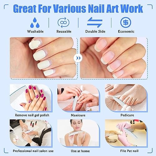 12 PCS Nail Files for Acrylic Nails, 100/100 Grit 100/100 Grit False/Hard Nails