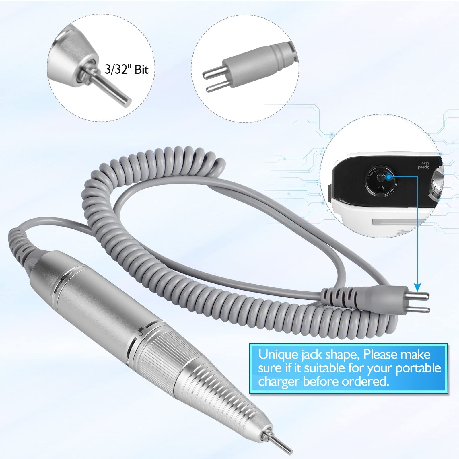 (Need Portable Host) Updated Handpiece for AZ GOGO-102 Nail Drill Machine Par…