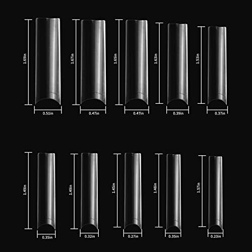 No C Curve XXL Square Nail Tips-Clear Acrylic Nails xxl Long Sqare No c curve