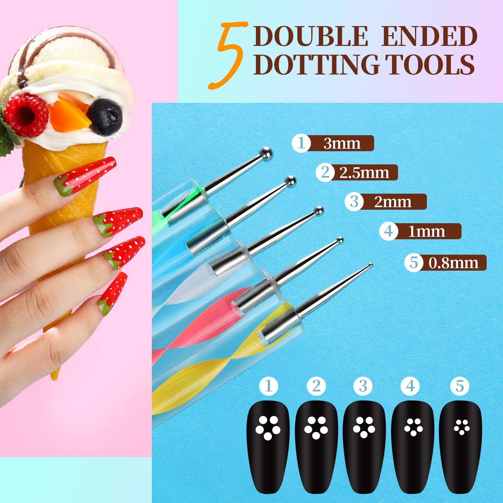 Teenitor Nail Art Brushes Set, Nail Art Tools, Nail Art Kit, Nail Art Supplies,