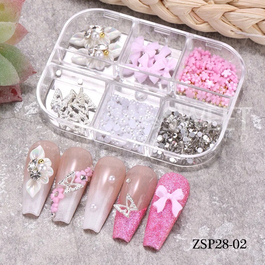 3DNail Charm Flower Nail Art Stickers Decals DIY Art Jewelry Nail Decoration