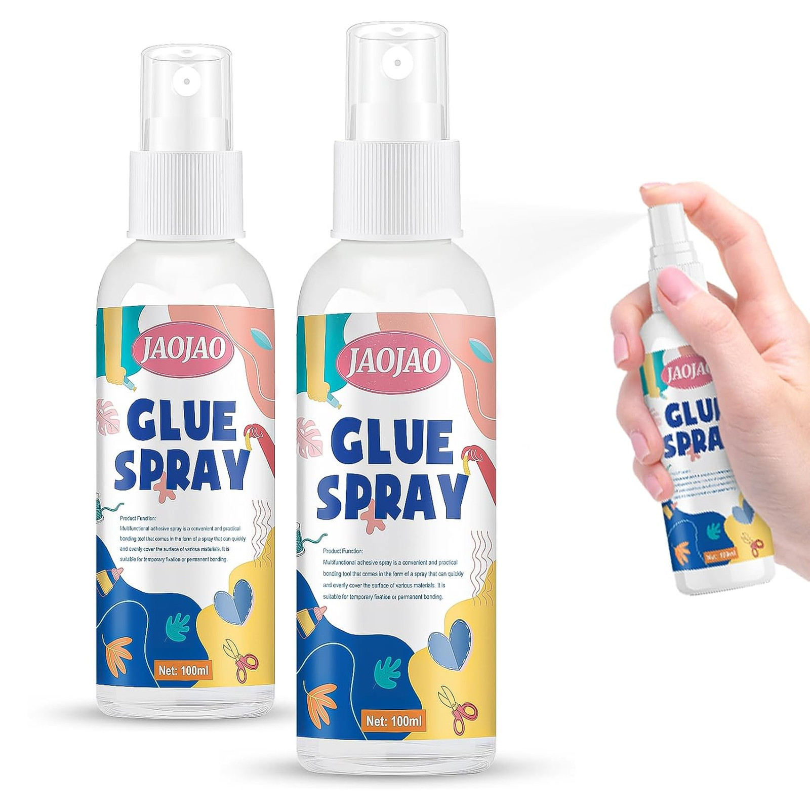 Spray Adhesive Glue 2PCS Heavy Duty Fast Bonding for Paper Foam Wood 200ML