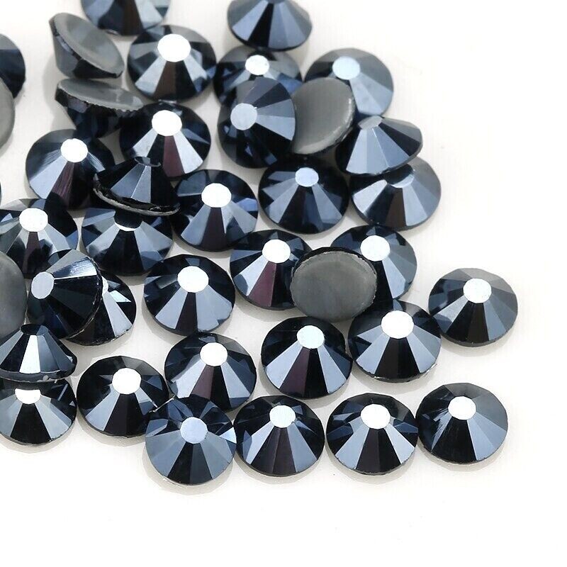Flat Back Shiny Black Crystal Glass Rhinestone Hot Fix SS20 1440 PCS Nail Art