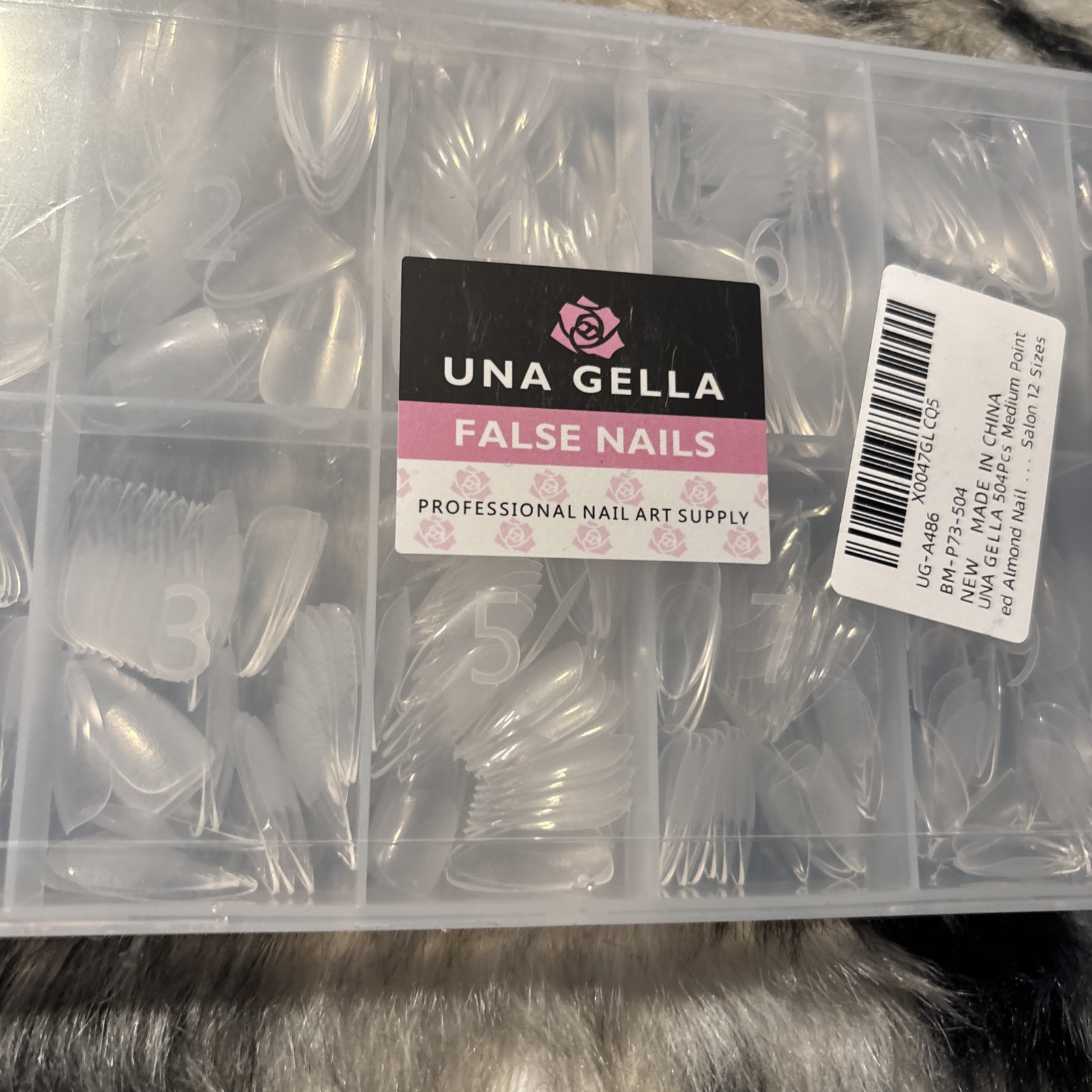 Almond Gel Nail Tips, 504PCS Pre Etched Clear Fake Nails Tips Medium Almond