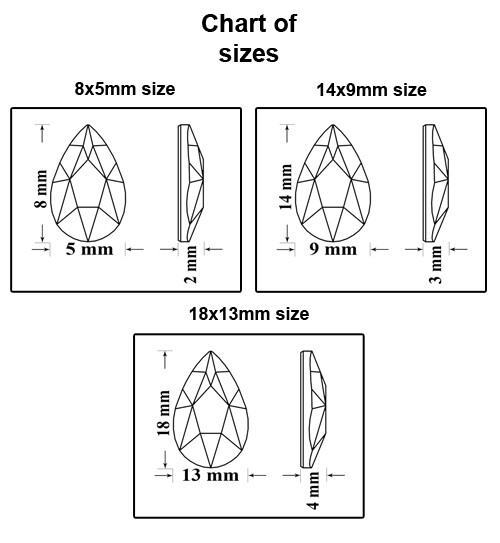 Superior PRIMERO 2303 Pear Flat Backs No Hotfix Crystals * Many Colors