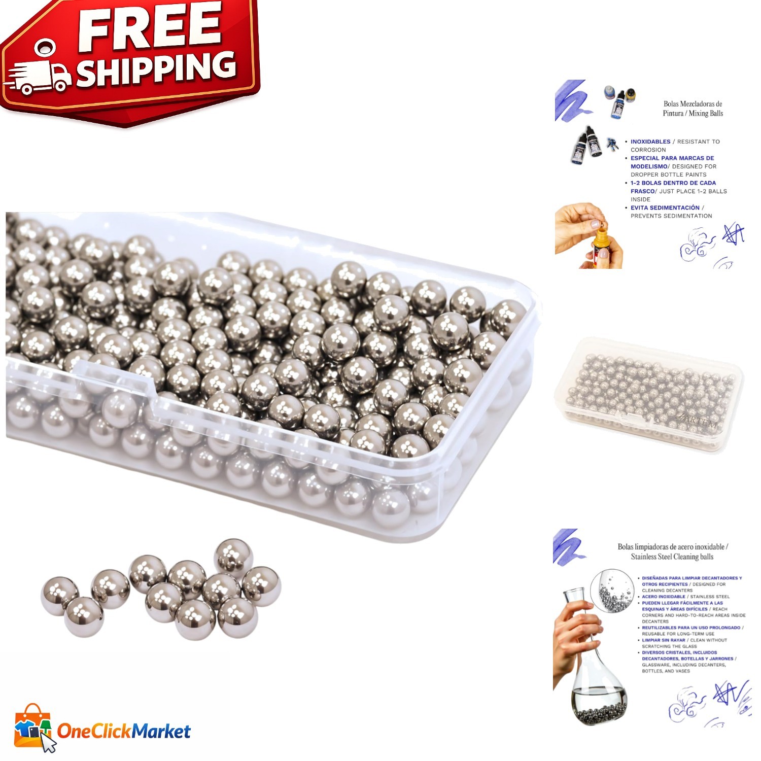 Multi-Functional Stainless Steel Mixing Balls – 5 mm Pack of 250 for Paint