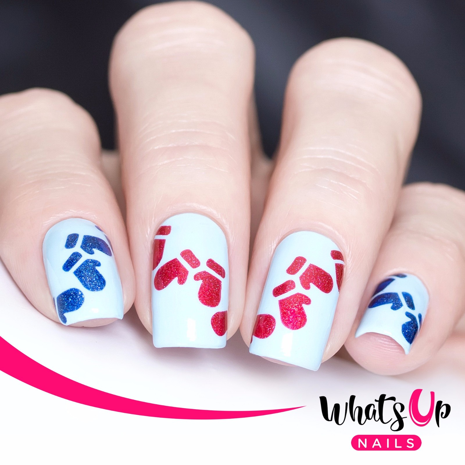 Mittens Stencils for Nails, Christmas Nails, Nail Art