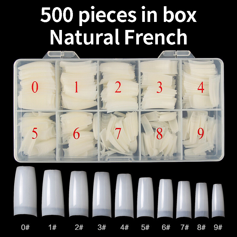 500pc Nail Tip sets Clear or Natural