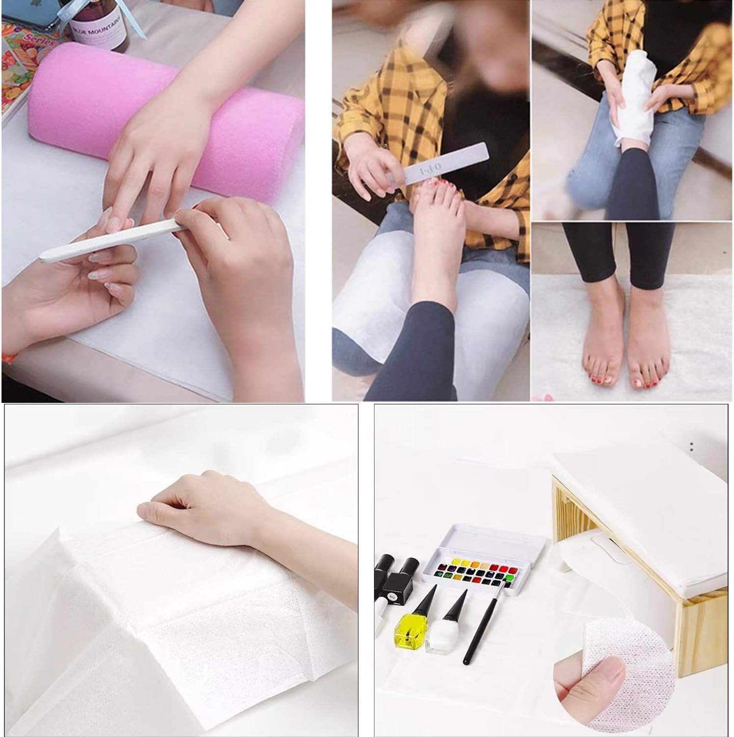100 Sheets Nail Care Towels Non-Woven Fabric Large Disposable Nail Mats Nail Art