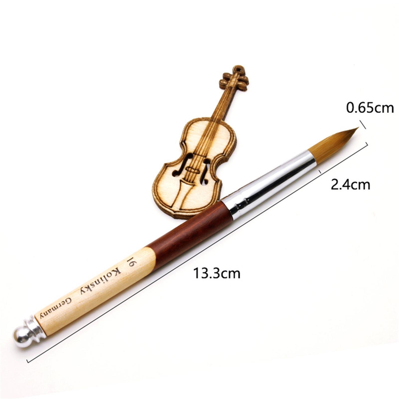 Wood Handle Nail Kolinsky+Nylon Mix Nail Brushes Sizes 8-24 Nail Art Brush E