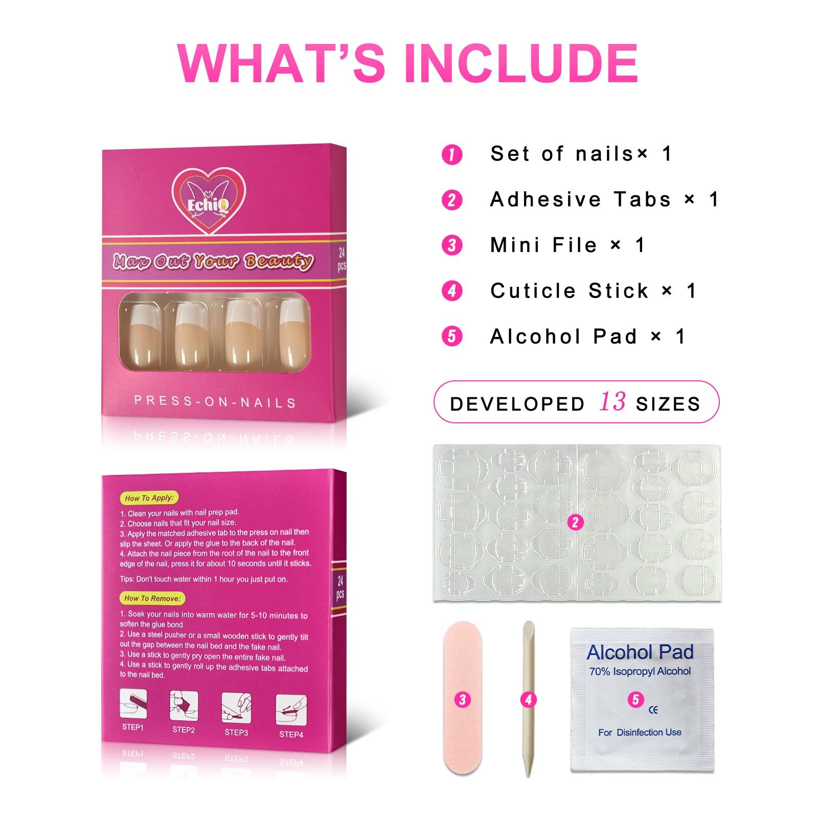 French Tip Press on Nails – Glossy Short Fake Tips Artificial Fingernails