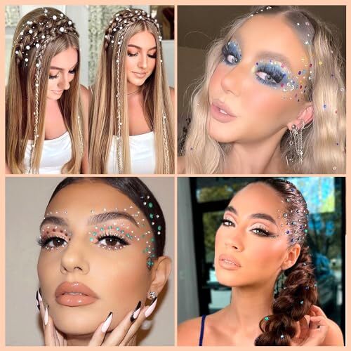 Face Gems Stick on Face Jewels Nail Self Adhesive Rhinestones Hair A003-4