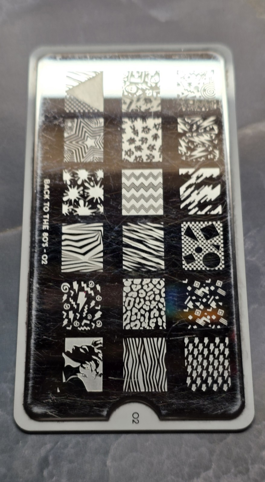 MoYou London Back To The 80’s Nail Stamp Plate 70’s 90’s Paint Splatter Retro
