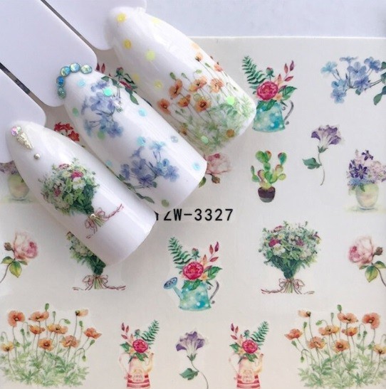Flower, Floral Nail Art Water Decals DIY Nail Wraps.(Group 3)