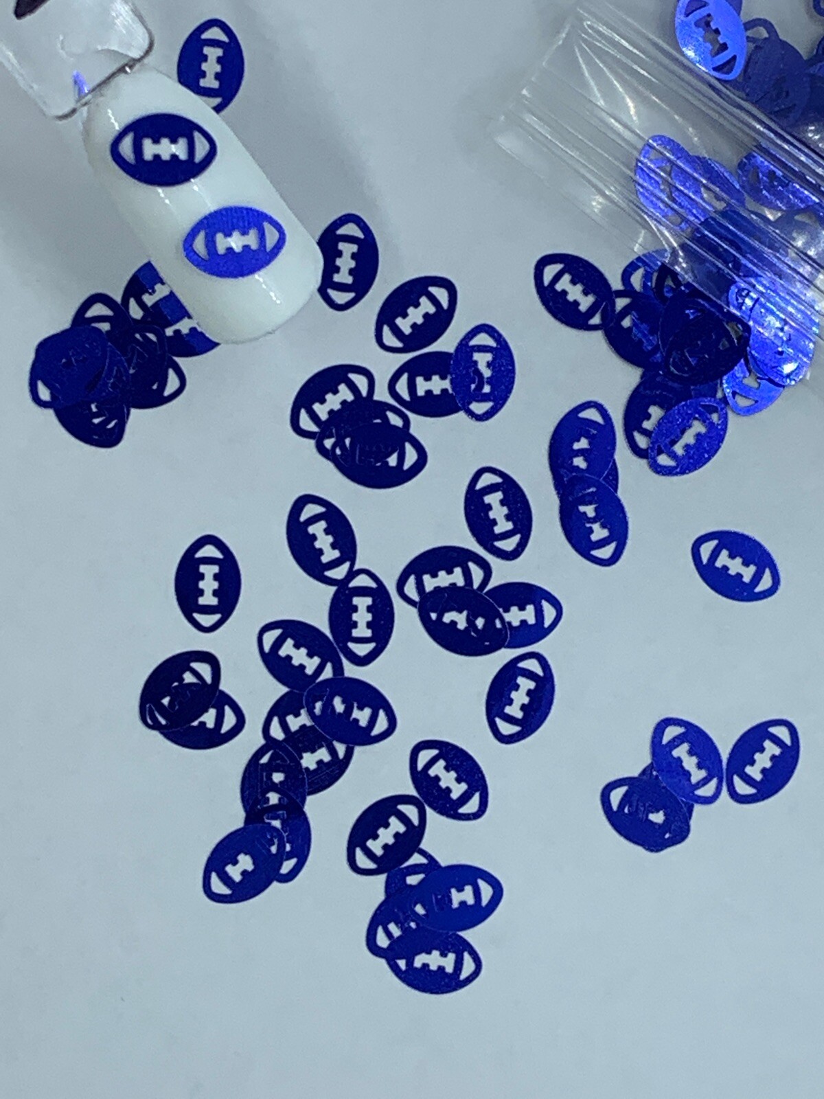 Metallic Blue Football Nail Glitter 8MM | 1 TSP | Gel Nail Art & Acrylic