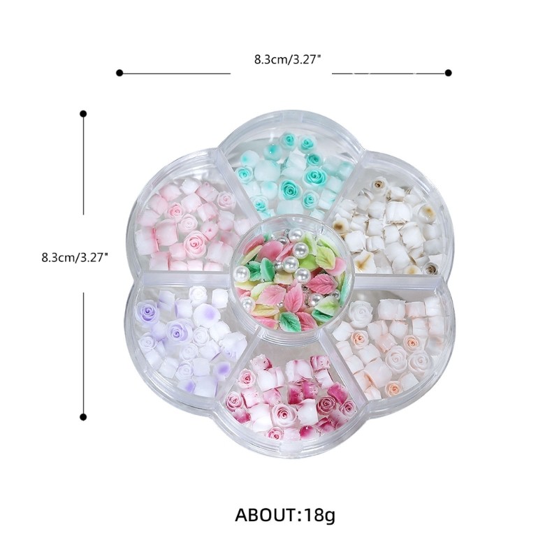 3D Flower Nails Art Charms Rose Flower Nail Charms Leaf Nail Charms for Women