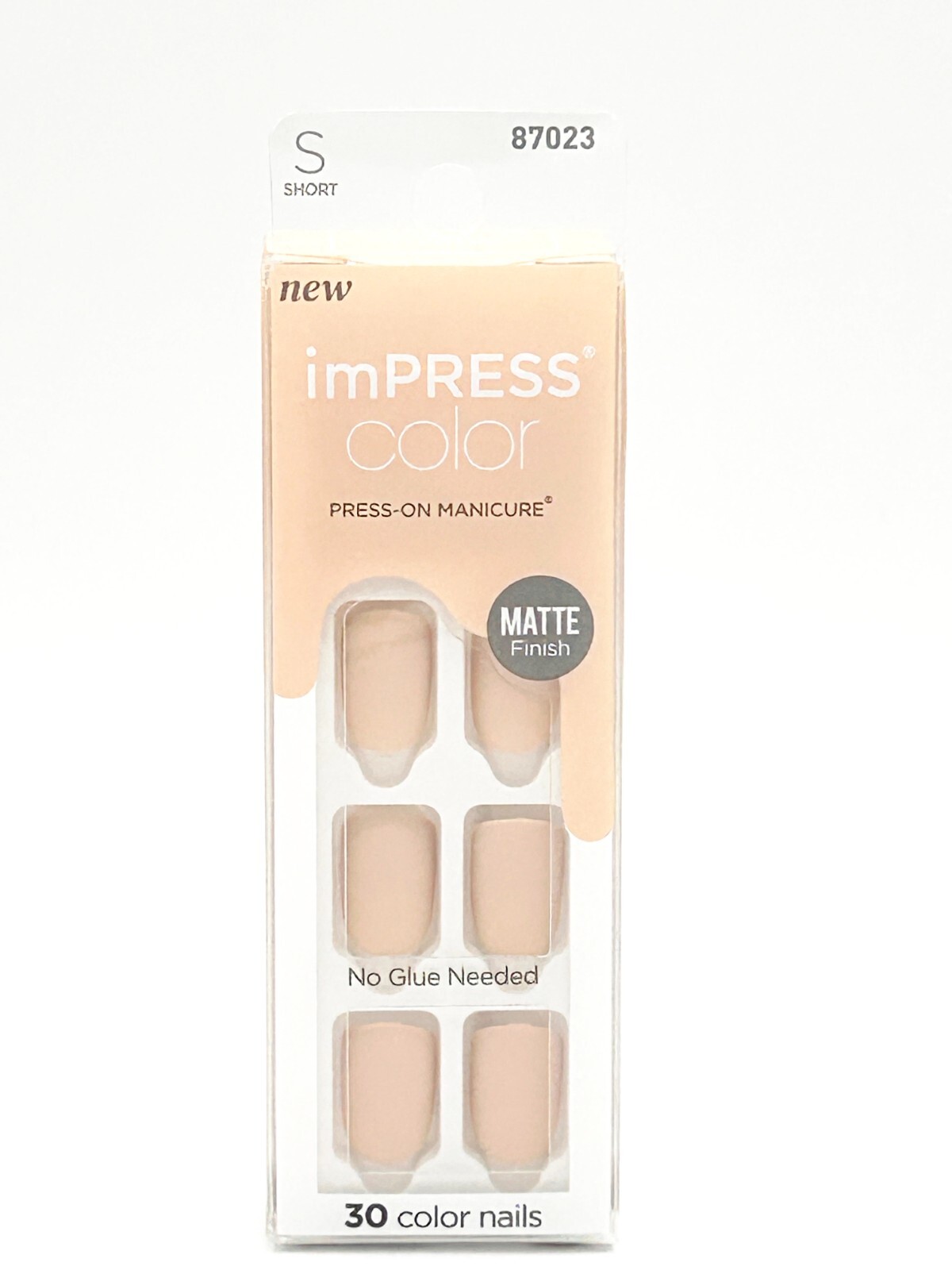 imPRESS Color Gel Press-On Nails Short, Matte Finish ‘Perfect Timing’ Pink 87023